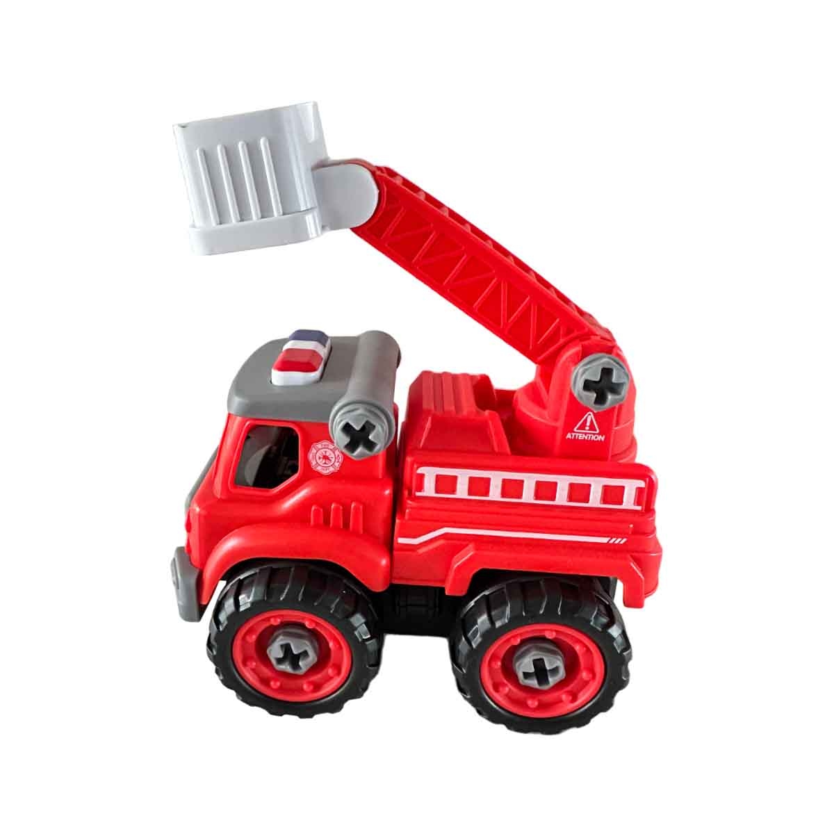 Lei Meng Toys Mini Car DIY Toy Bricks Fire Ladder Truck Unisex, 3-4 Years