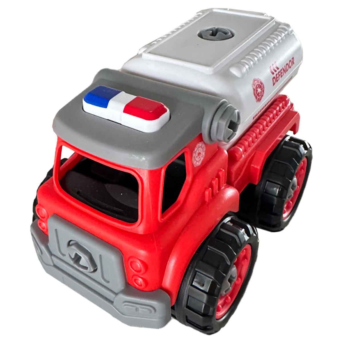 لي منغ تويز سيارة إطفاء من مكعبات تركيب صغيرة للجنسين، من عمر 3-4 سنوات