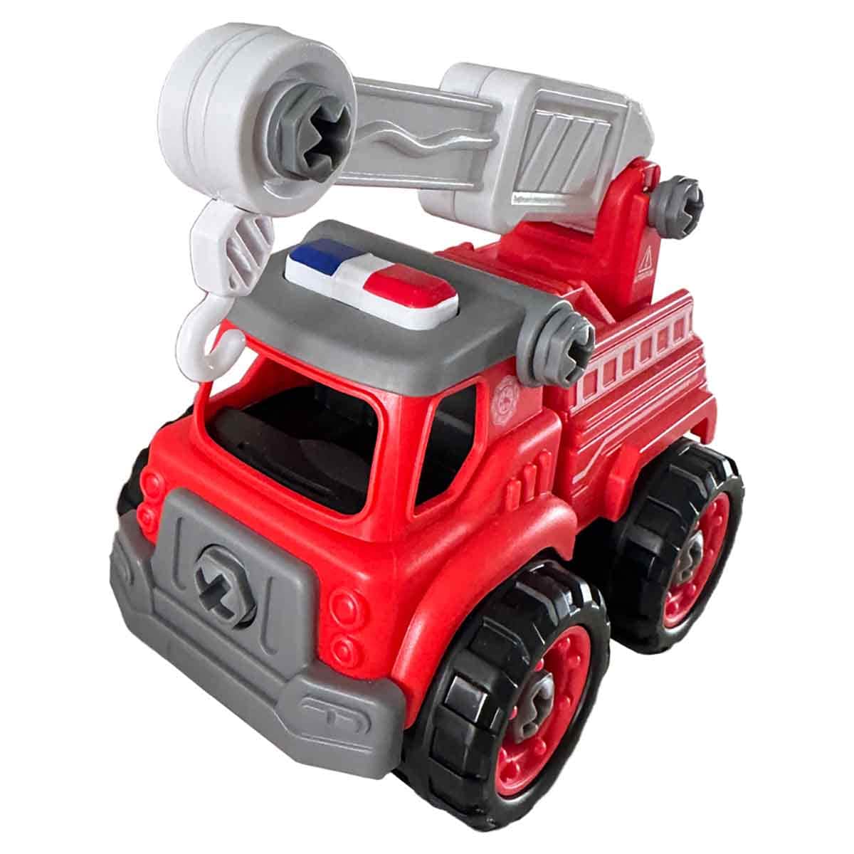Lei Meng Toys Mini Car DIY Toy Bricks Fire Rescue Truck Unisex, 3-4 Years