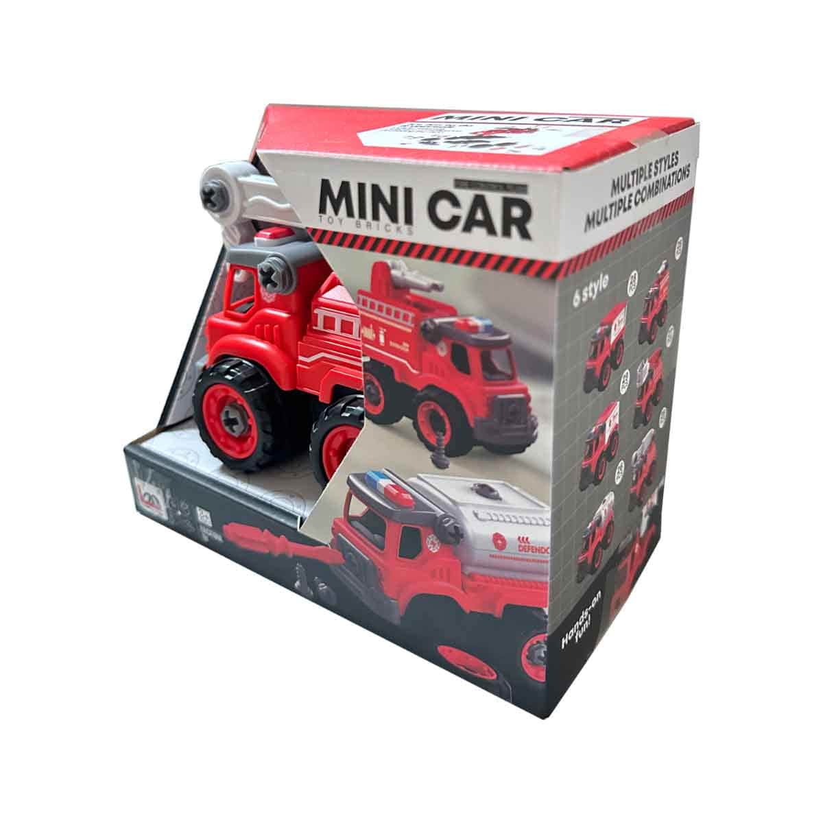 Lei Meng Toys Mini Car DIY Toy Bricks Fire Rescue Truck Unisex, 3-4 Years