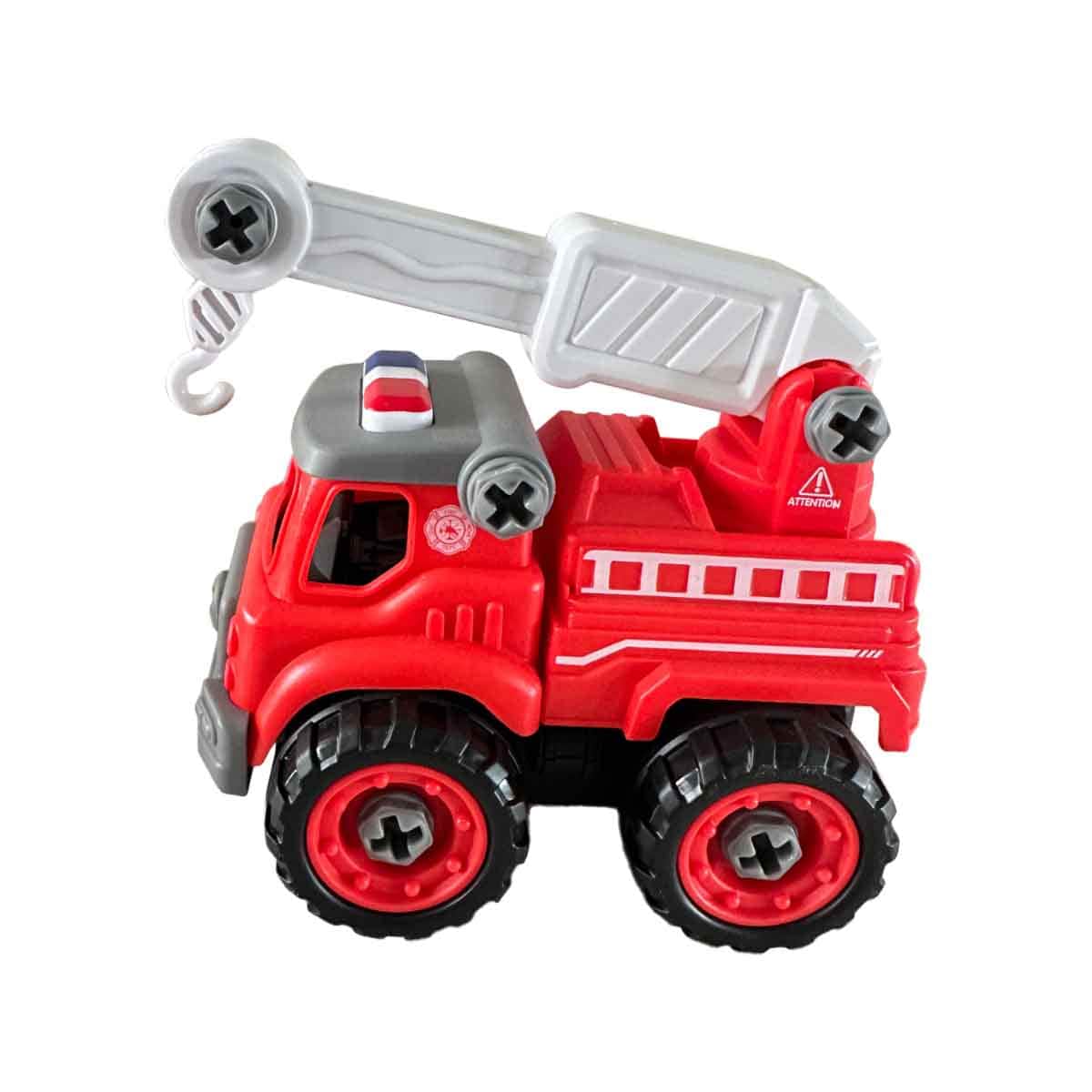 Lei Meng Toys Mini Car DIY Toy Bricks Fire Rescue Truck Unisex, 3-4 Years
