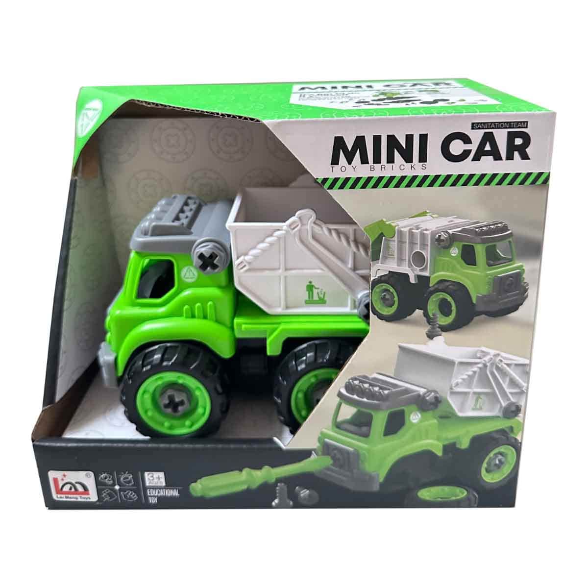Lei Meng Toys Mini Car DIY Toy Bricks Garbage Truck Unisex, 3-4 Years