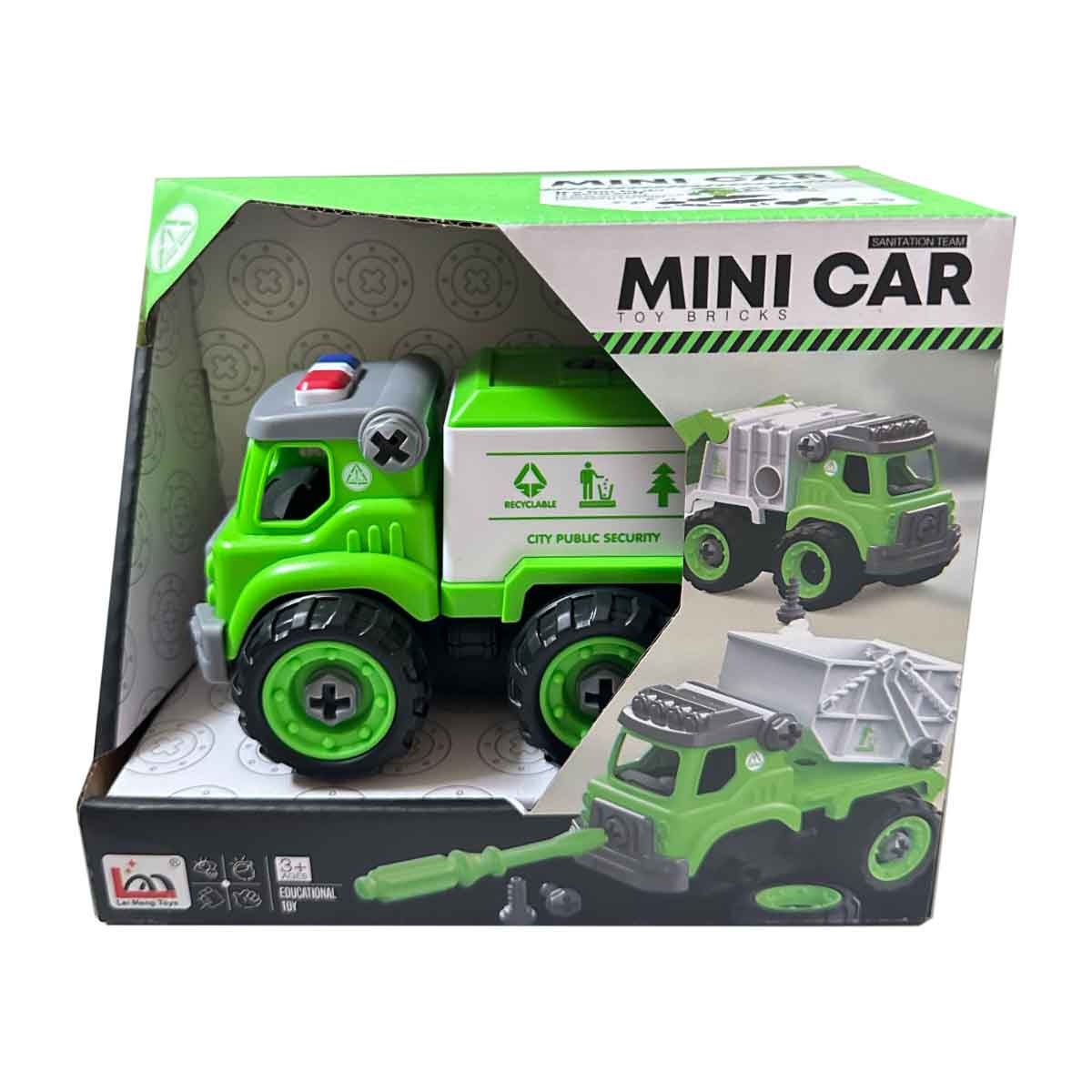 لي منغ تويز شاحنة بيئية من مكعبات تركيب صغيرة للجنسين، من عمر 3-4 سنوات