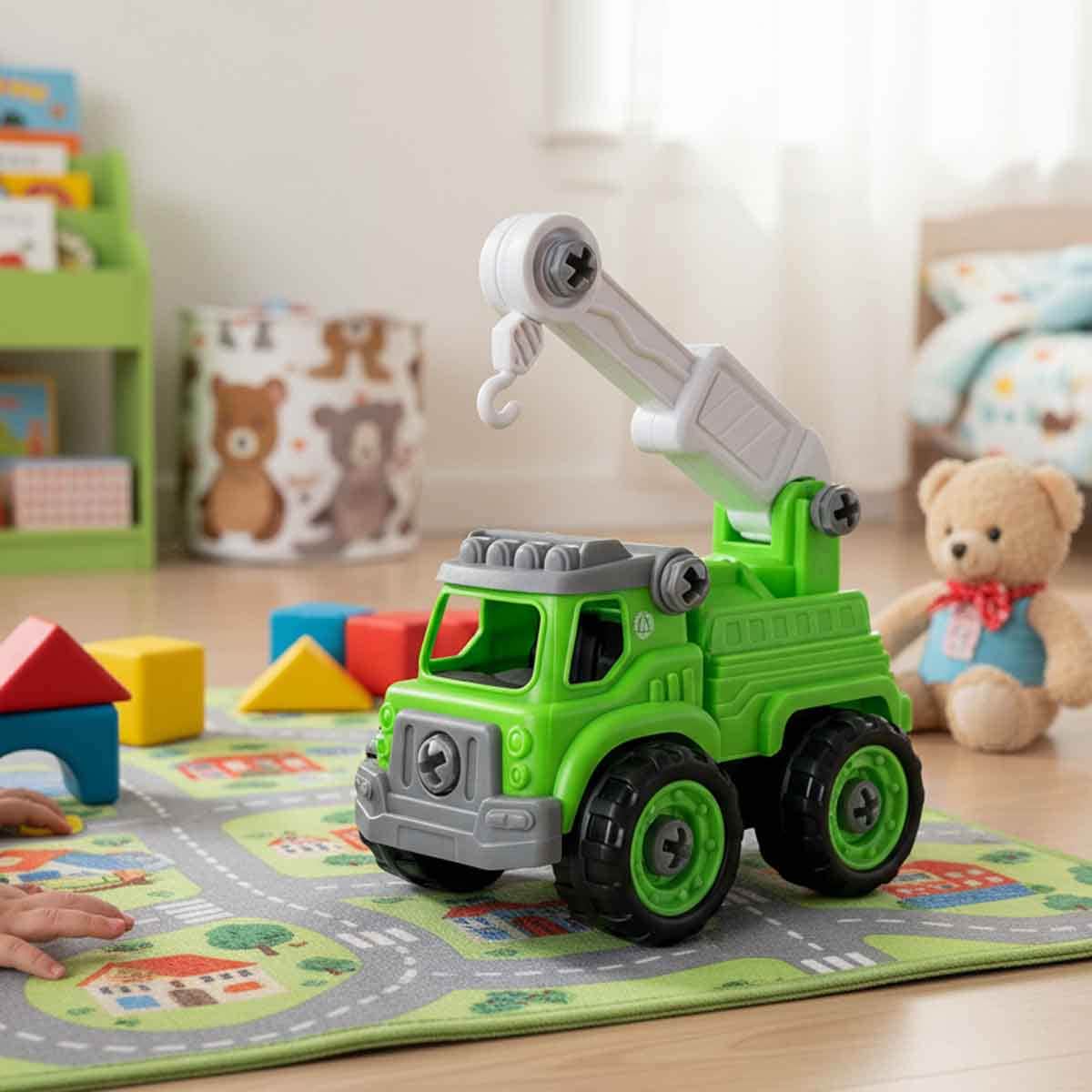 Lei Meng Toys Mini Car DIY Toy Bricks Waste Management Truck Unisex, 3-4 Years