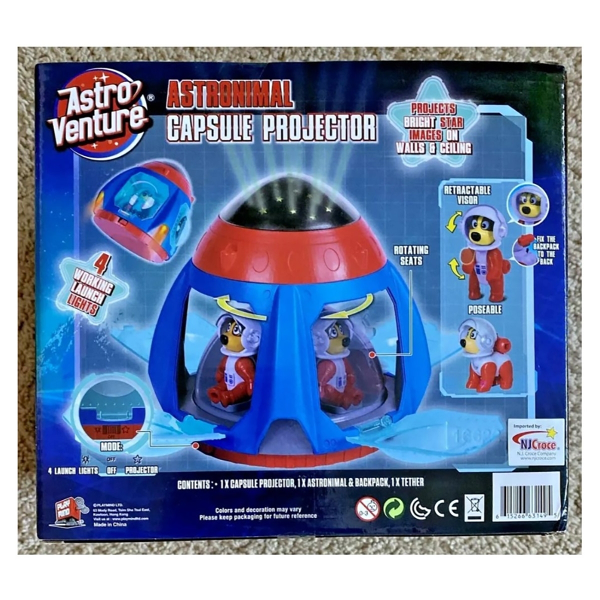 Astro Venture Astronimal Capsule Projector Set Boys, 3-4 Years