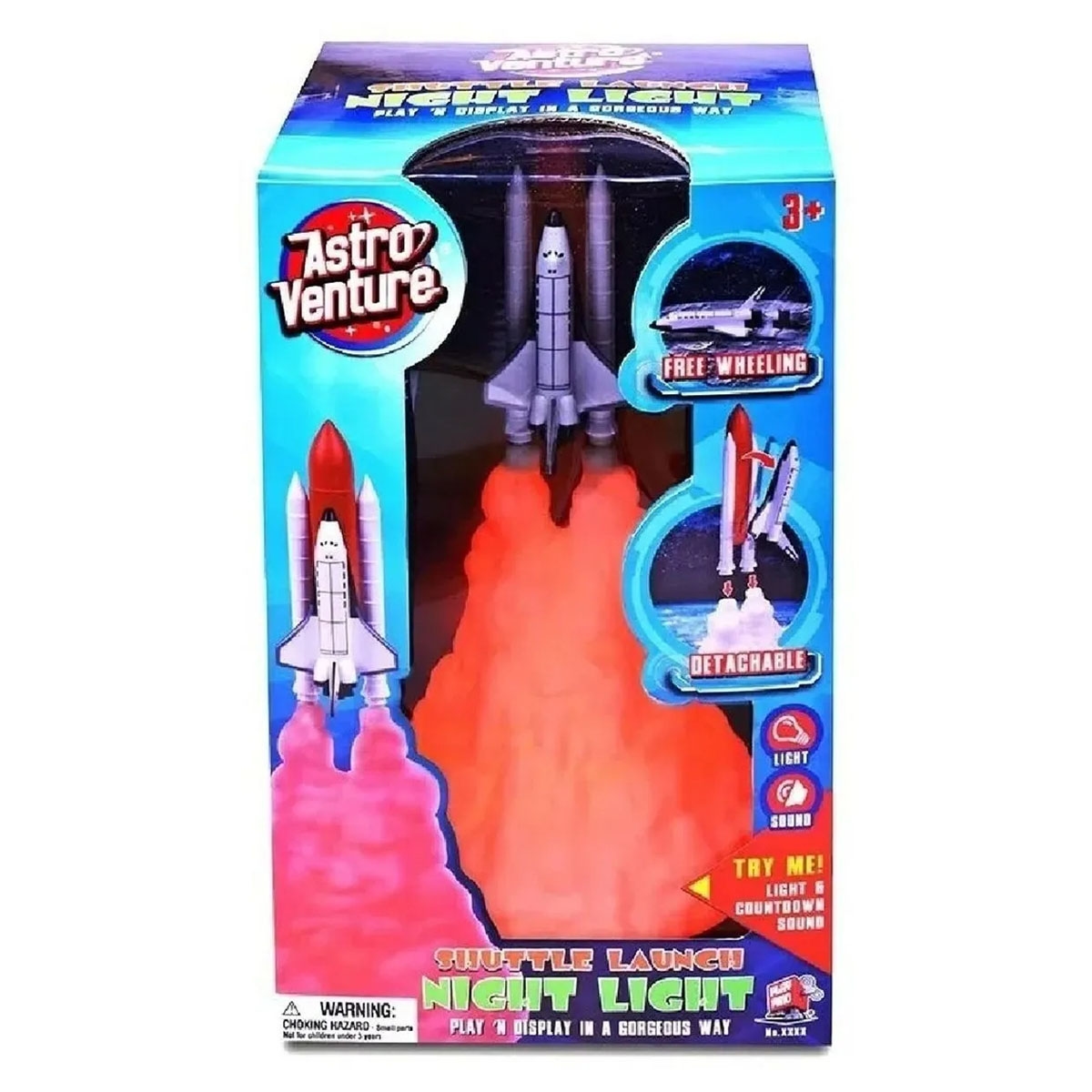 Astro Venture Night Light Shuttle Launch Toy Set Boys, 3-4 Years