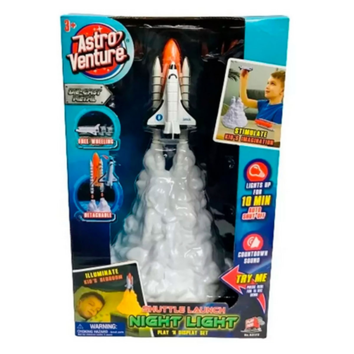 Astro Venture Night Light Shuttle Launch Toy Set Boys, 3-4 Years