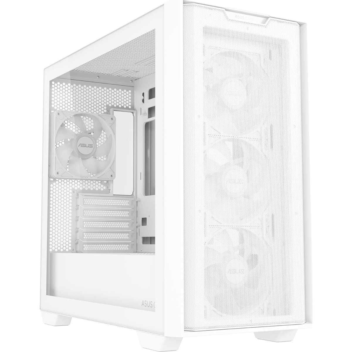 Asus A21 Plus White MicroATX PC Case with Pre-Installed ARGB Fan