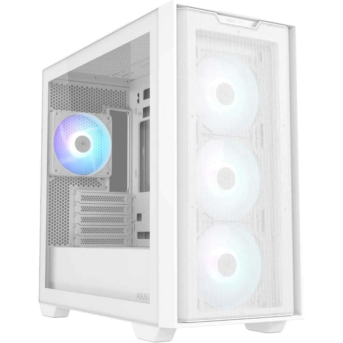 Asus A21 Plus White MicroATX PC Case with Pre-Installed ARGB Fan