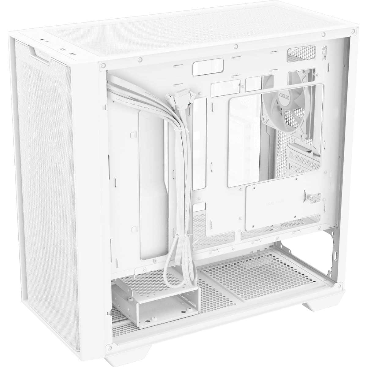 Asus A21 Plus White MicroATX PC Case with Pre-Installed ARGB Fan