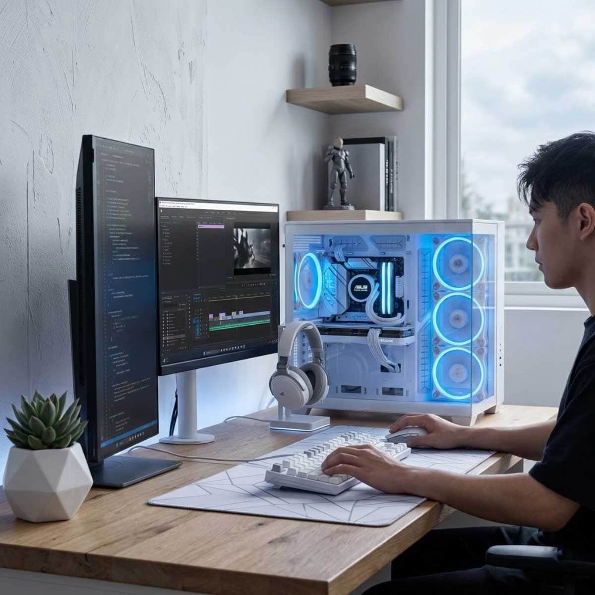 Asus A32 Plus Mid-Tower ATX Panoramic Tempered Glass PC Case