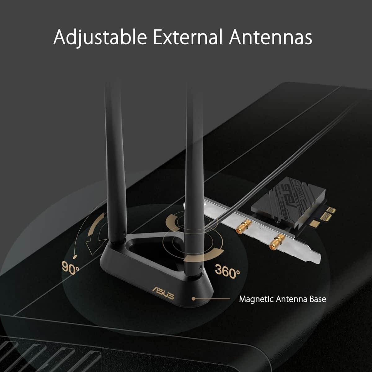 Asus AX1800 PCI-E Dual Band Adapter Wi-Fi 6 with 2 External Antennas
