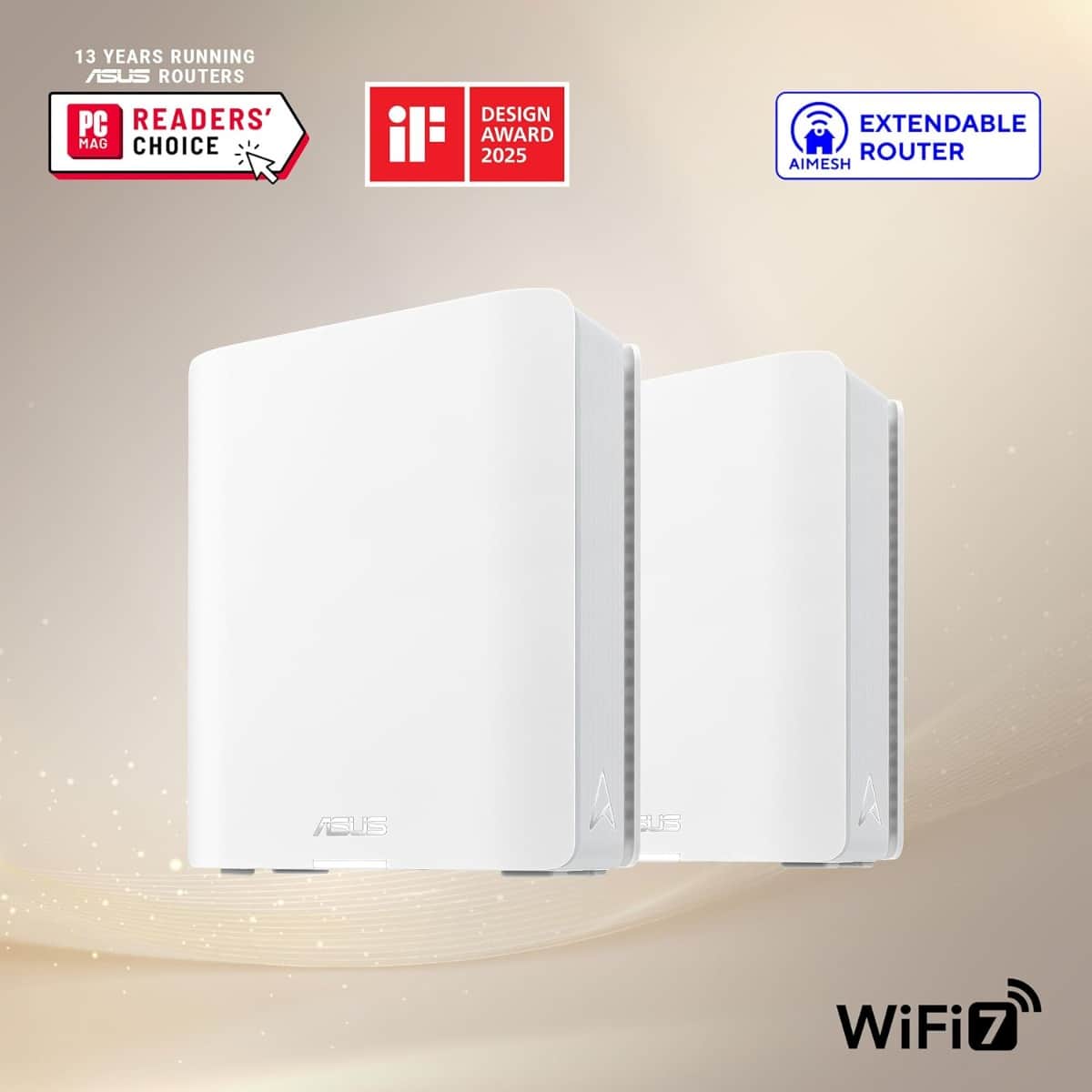 Asus 2-Piece ZenWiFi BT10 Tri-Band Wi-Fi 7 Smart AiMesh Extendable Router Set