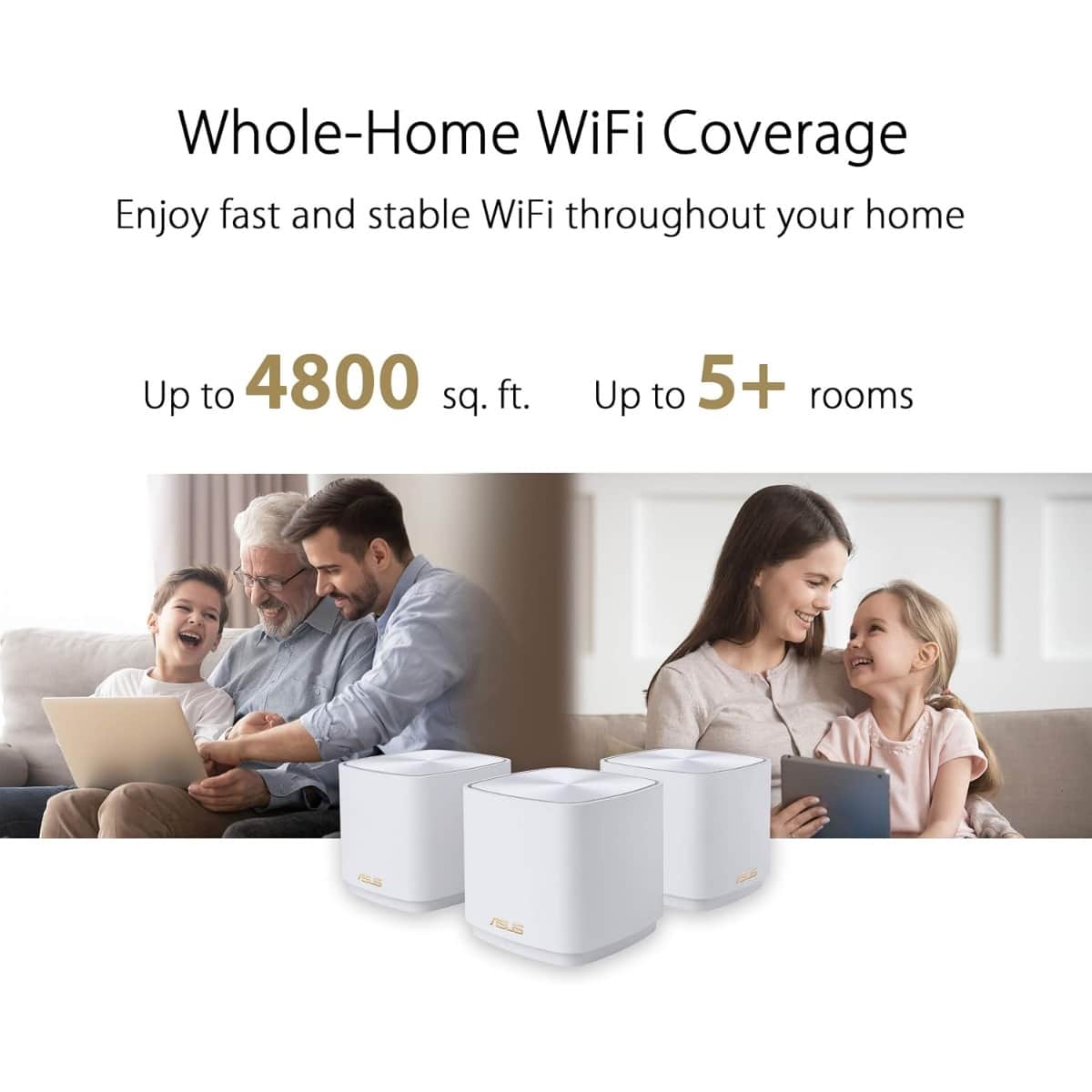 Asus 3-Piece ZenWi-Fi XD6 AX1800 Dual-Band Wi-Fi 6 Mesh Router System Set
