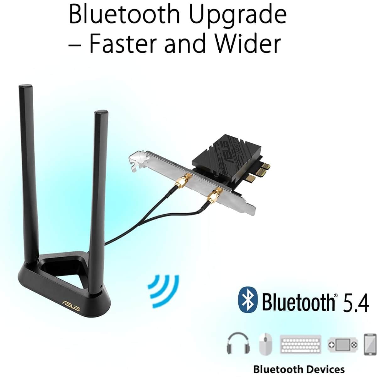 Asus PCE-BE6500 Wi-Fi 7 PCI-E Network Adapter with 2 External Antennas