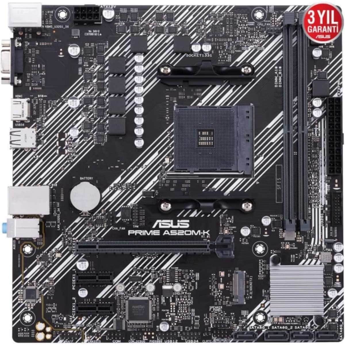 Asus Prime A520M-K AMD A520 M.2 1GB Ethernet MicroATX Motherboard