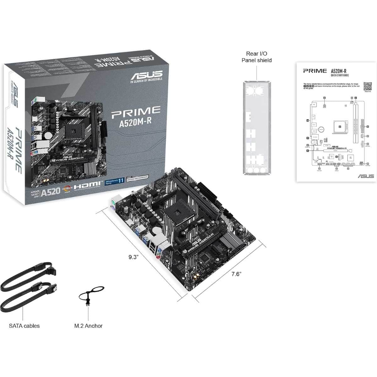 Asus Prime A520M-R AMD A520 M.2 1GB Ethernet MicroATX Motherboard