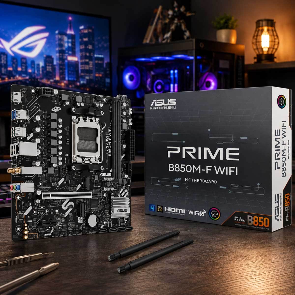 Asus Prime B850M-F AMD B850 MicroATX Motherboard with Wi-Fi