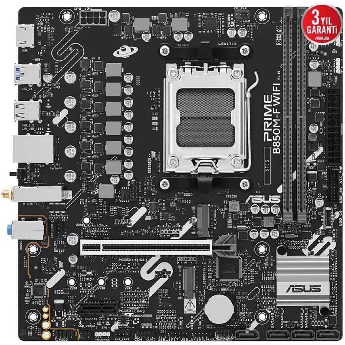 Asus Prime B850M-F AMD B850 MicroATX Motherboard with Wi-Fi