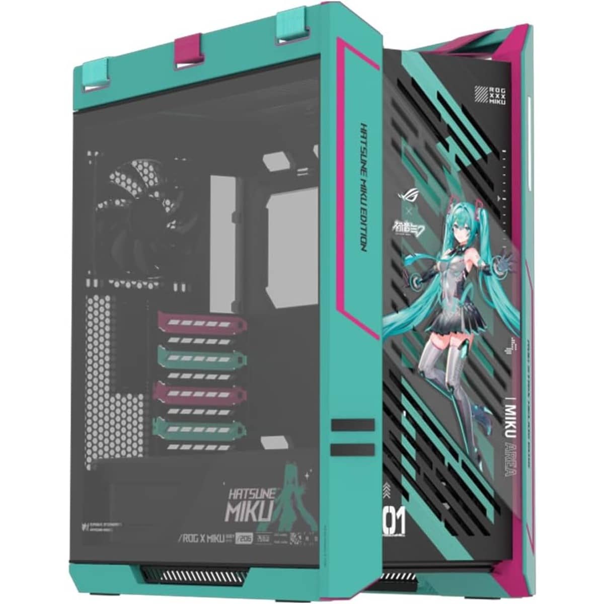 أسوس ROG Strix Helios II كيس كمبيوتر ألعاب Mid-Tower ATX إصدار Hatsune Miku