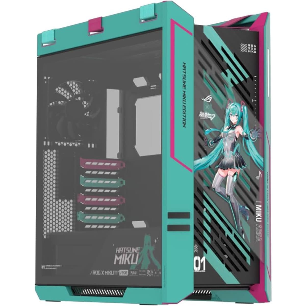 أسوس ROG Strix Helios II كيس كمبيوتر ألعاب Mid-Tower ATX إصدار Hatsune Miku