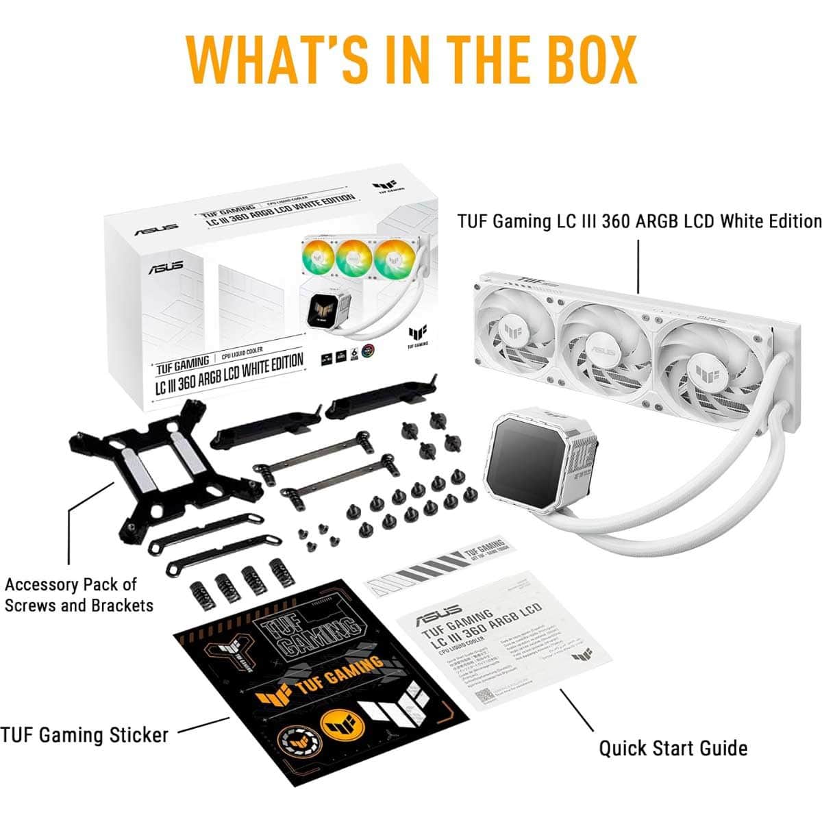 Asus TUF LC III 360 ARGB LCD White All-in-One Liquid Cooling Fan