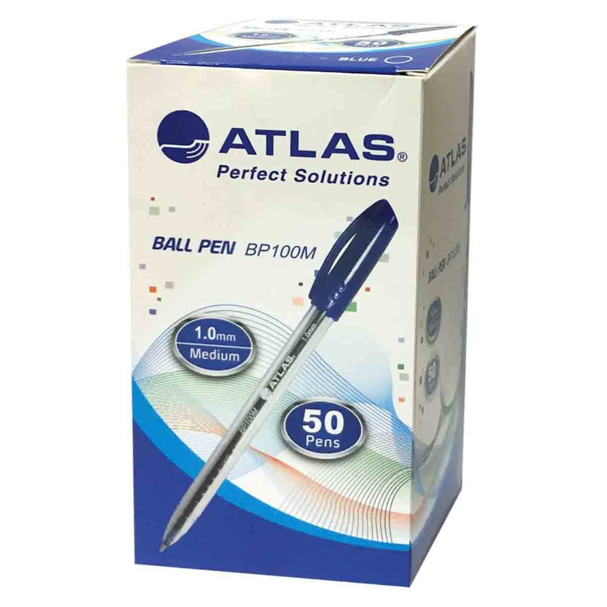 Atlas 1.0mm Blue Ballpoint Pen, Pack of 50