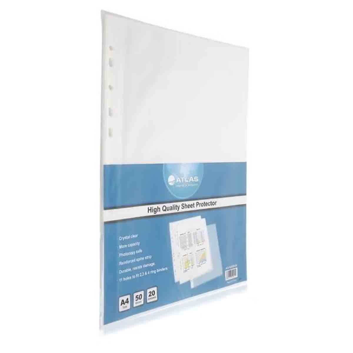Atlas 50MIC A4 Pocket Sheet Protector Set, Pack of 20