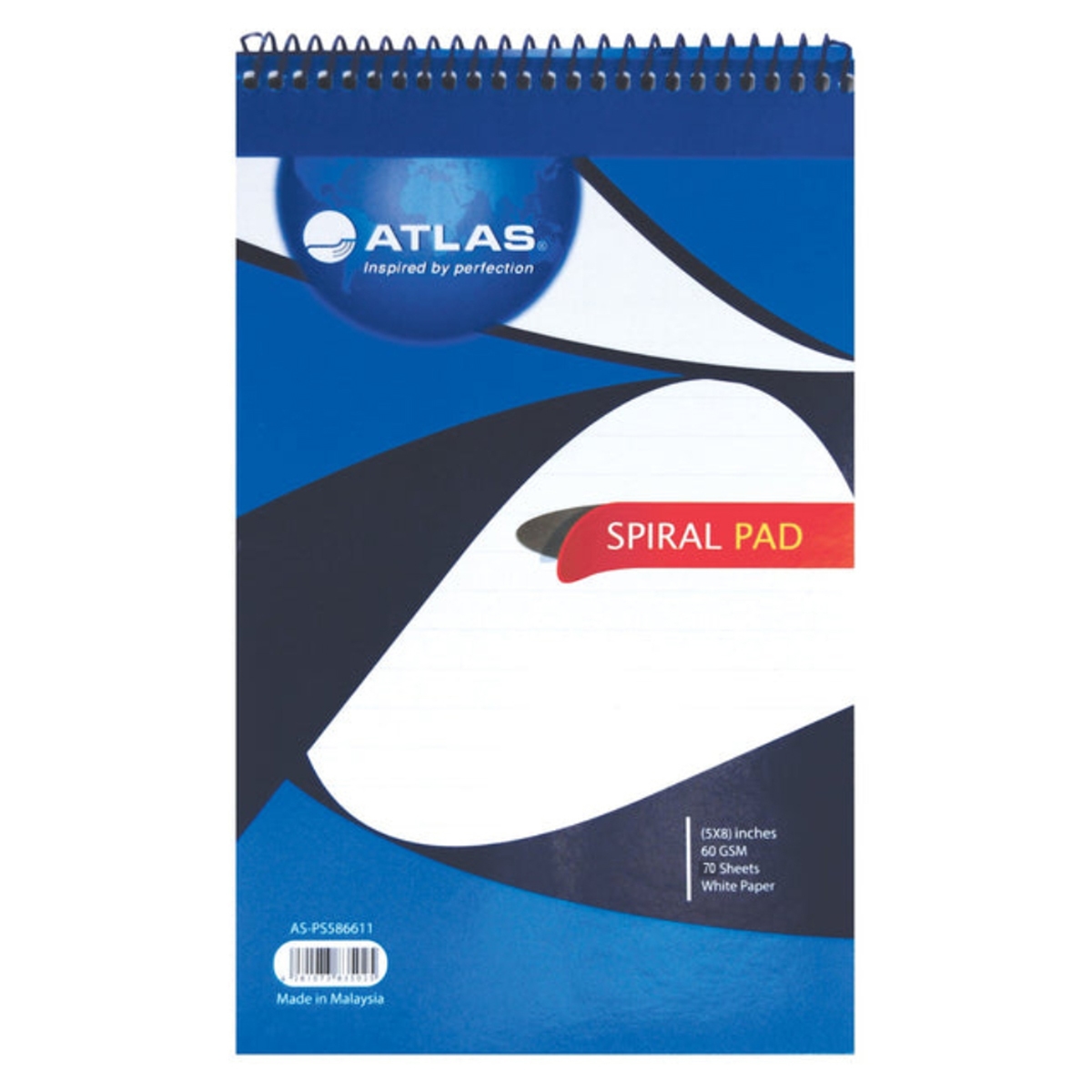 أطلس دفتر ملاحظات حلزوني 5×8 إنش، 70 ورقة، مجموعة من 12