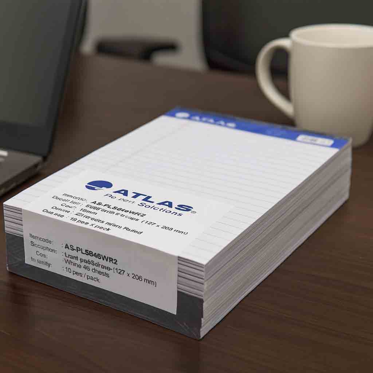 Atlas 5" x 8" Smooth White 40 Sheet Legal Pad, Pack of 10