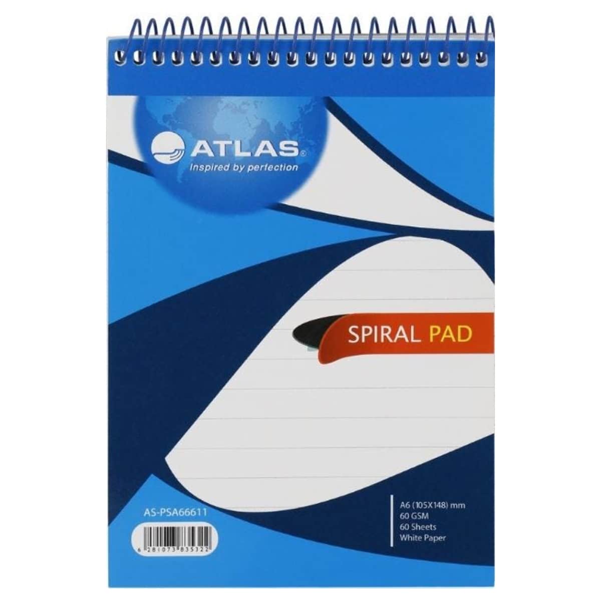 Atlas A4 70 Sheet Spiral Notepad, Pack of 6