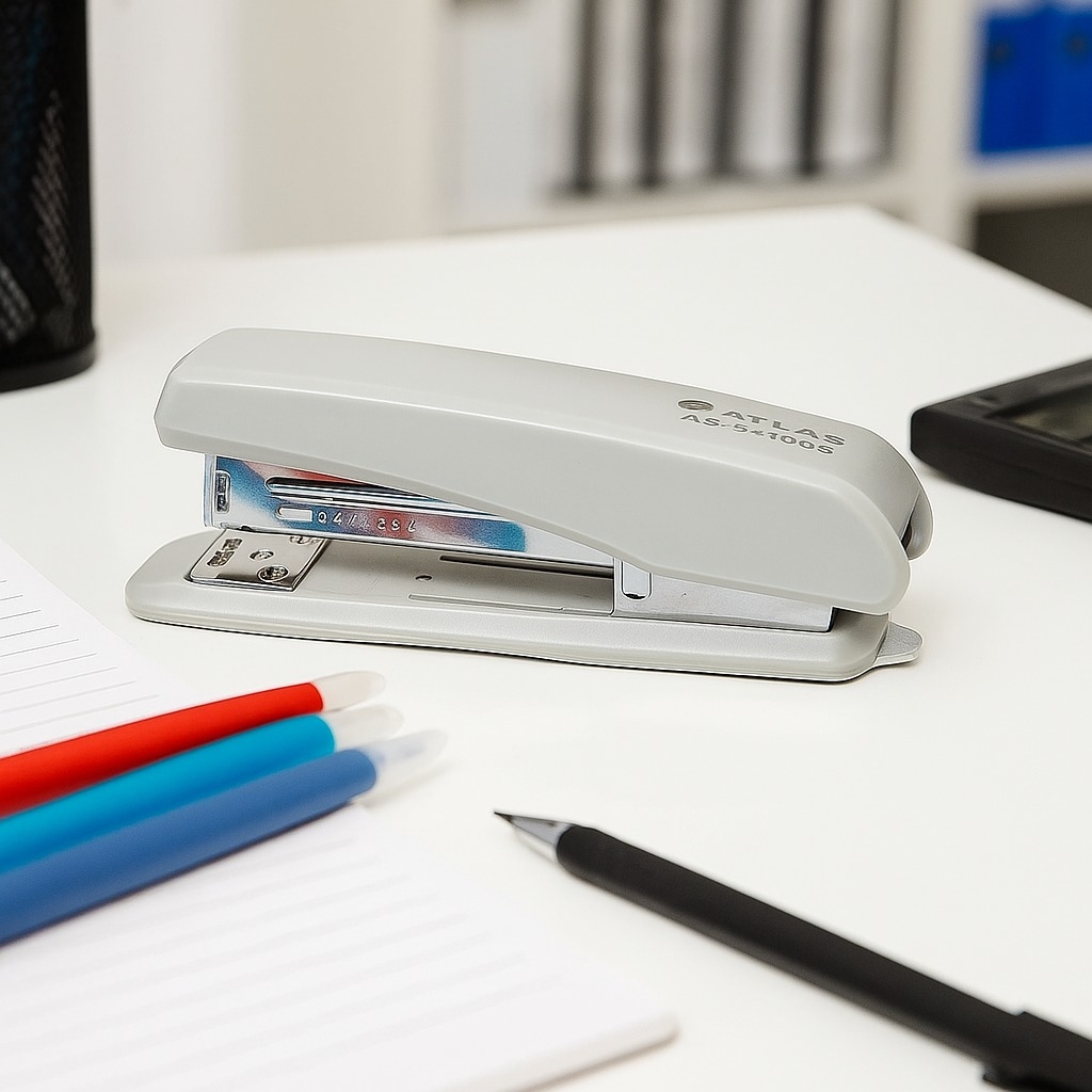 Atlas AS-SR5085-GY Grey Half Strip Metal Stapler with Staple Remover