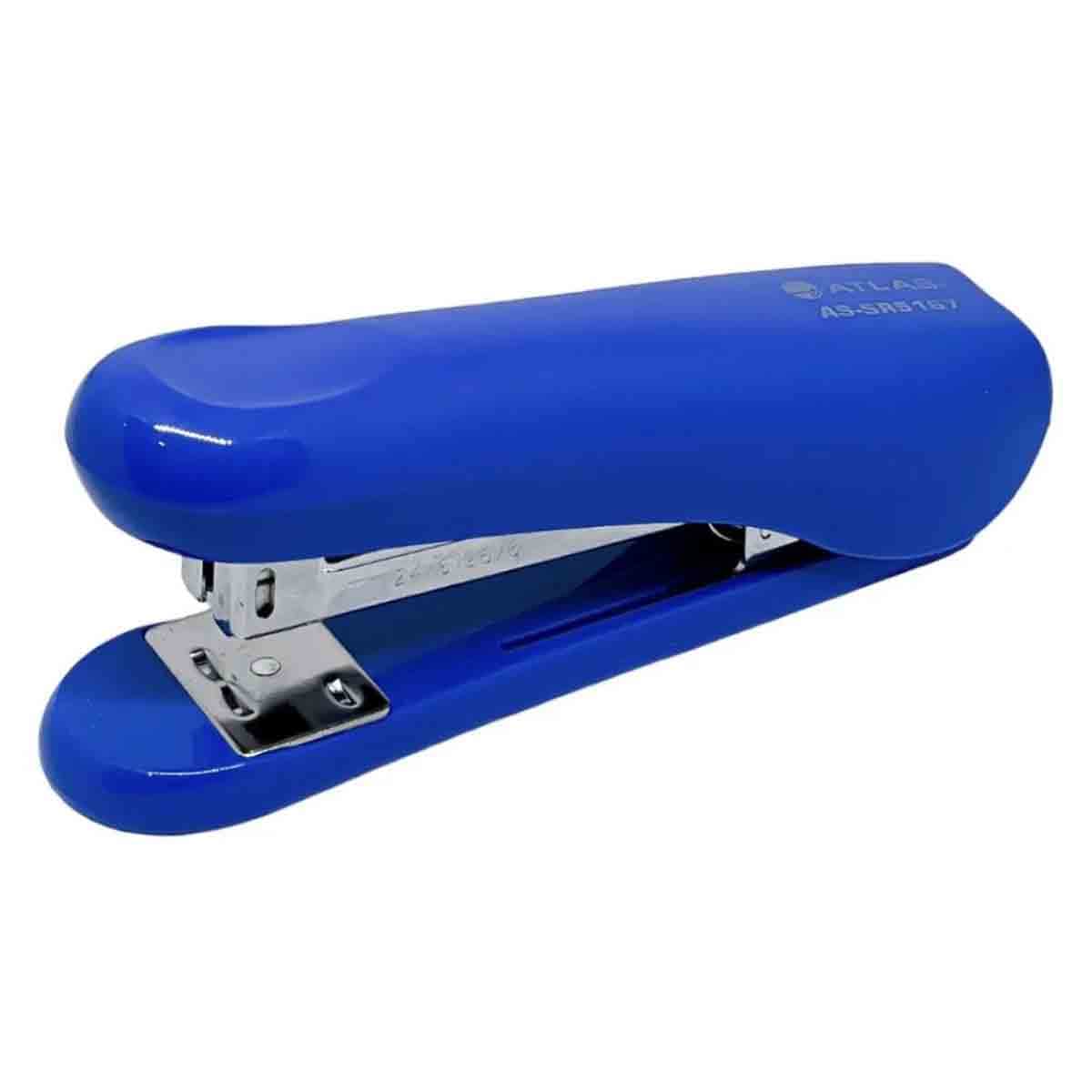 Atlas Blue Half Strip Metal Stapler with Staple Remover