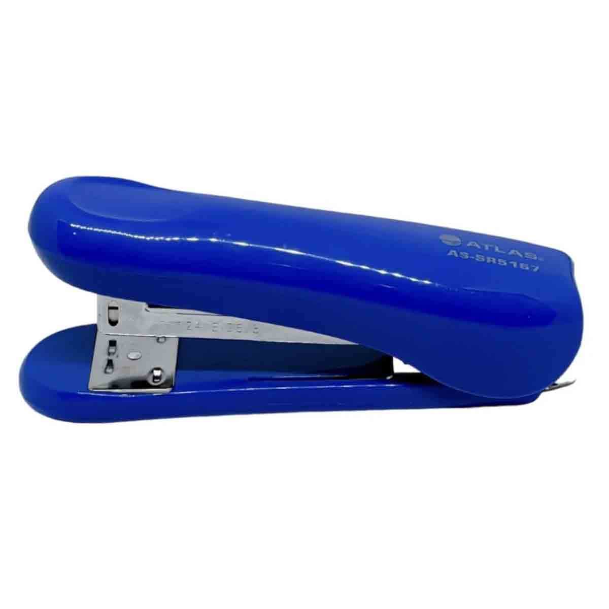 Atlas Blue Half Strip Metal Stapler with Staple Remover