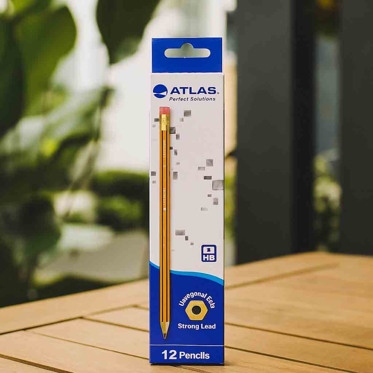 أطلس قلم رصاص HB-2 سداسي القبضة، مجموعة من 12