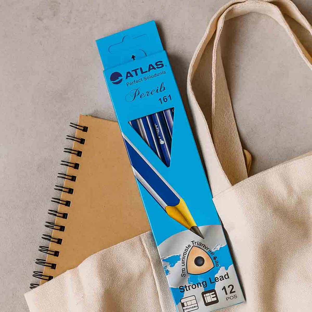 Atlas HB Triangular Grip Stripes Pencil, Pack of 12