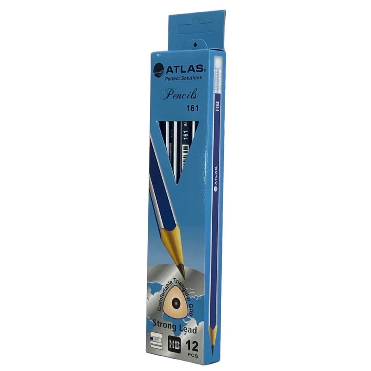 Atlas HB Triangular Grip Stripes Pencil, Pack of 12