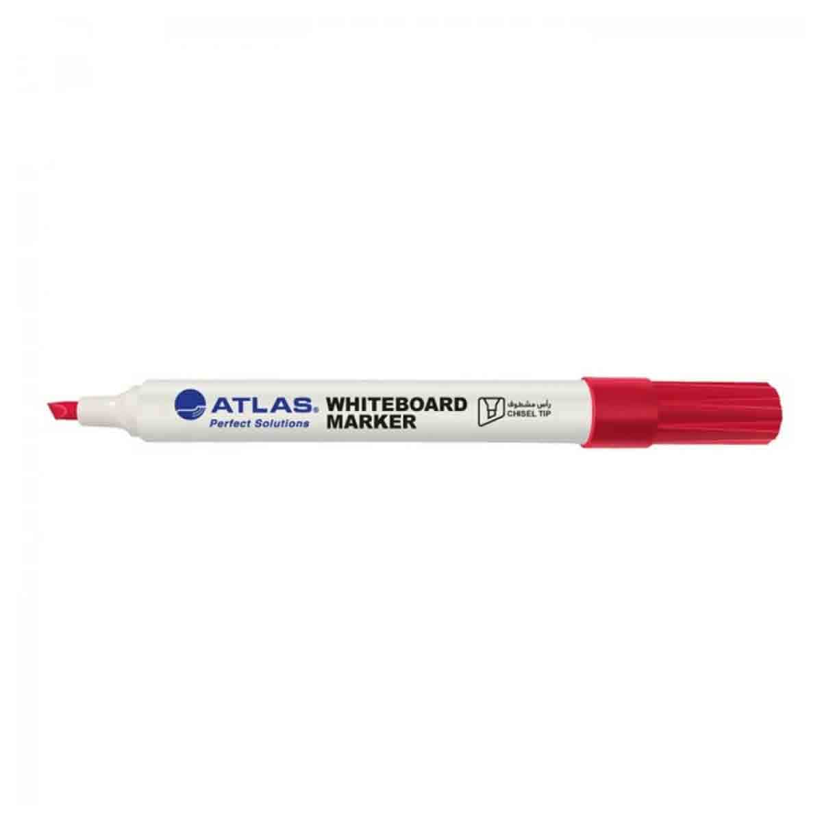 Atlas Whiteboard Chisel Red Marker, Pack of 4