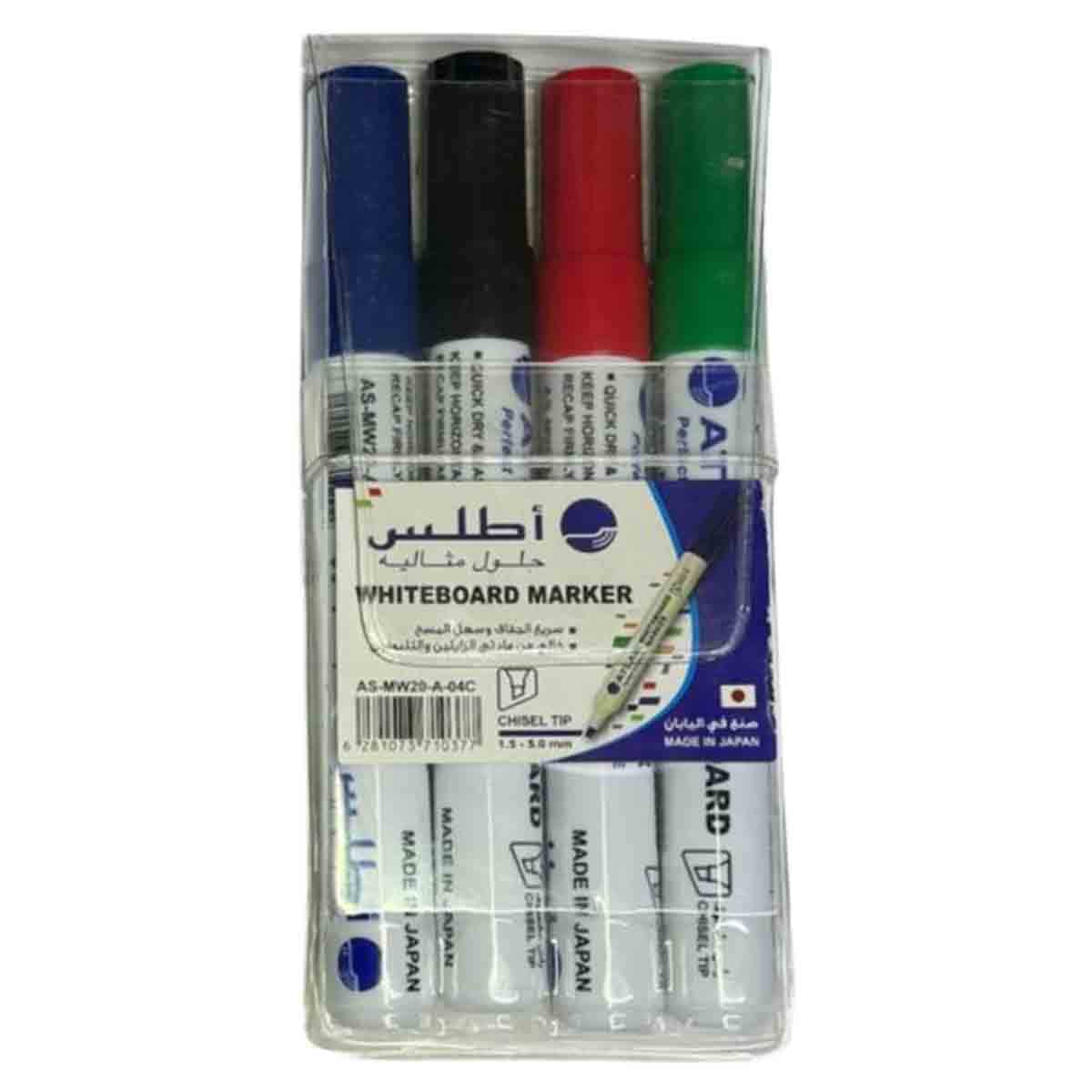 أطلس قلم سبورة بيضاء - مجموعة من 4
