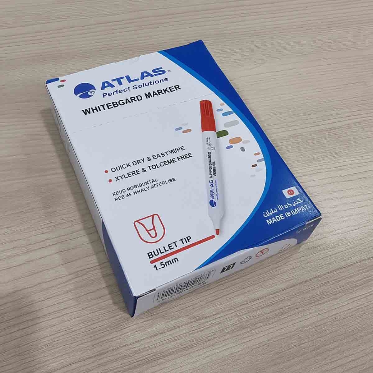 Atlas Whiteboard Red Bullet Marker, Pack of 12