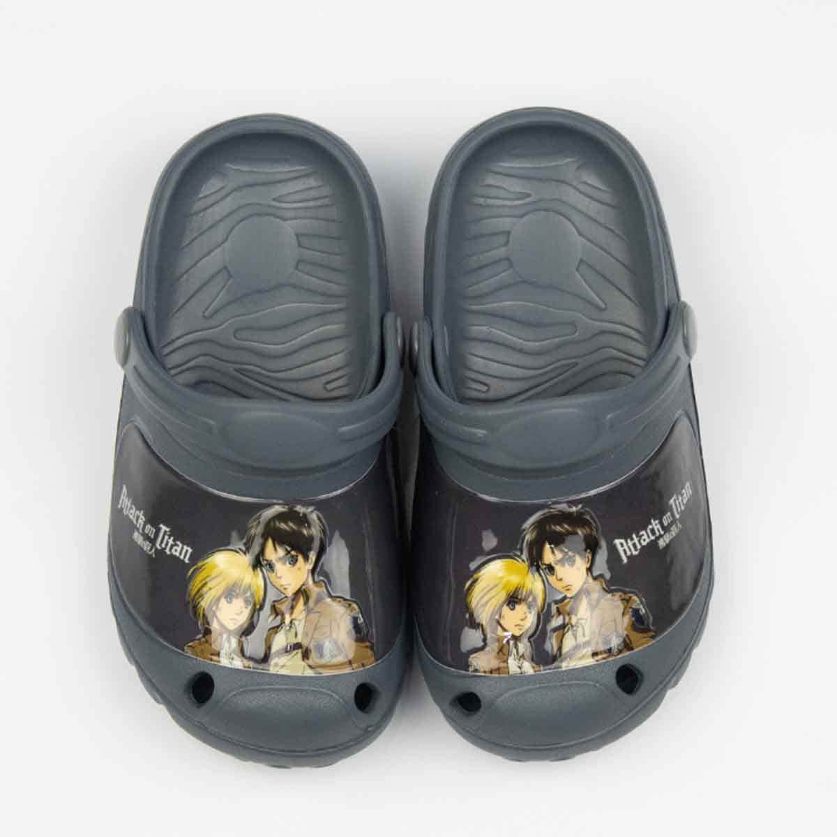 Attack On Titan EU Grey Lightweight & Comfortable Slip-On Sandals Kids Klogs Unisex