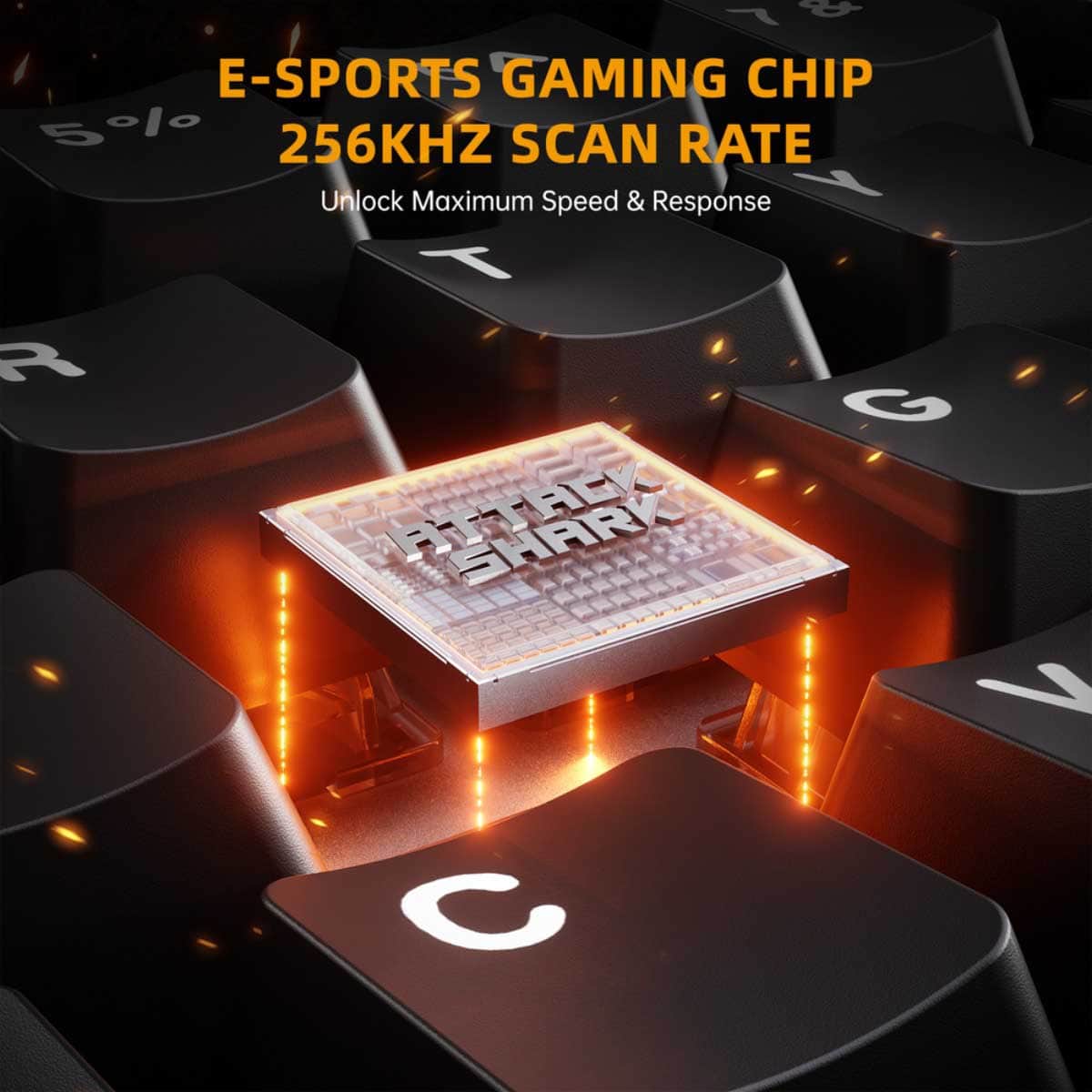 Attack Shark Black R68 HE 8K Rapid Trigger Wired Gaming Keyboard