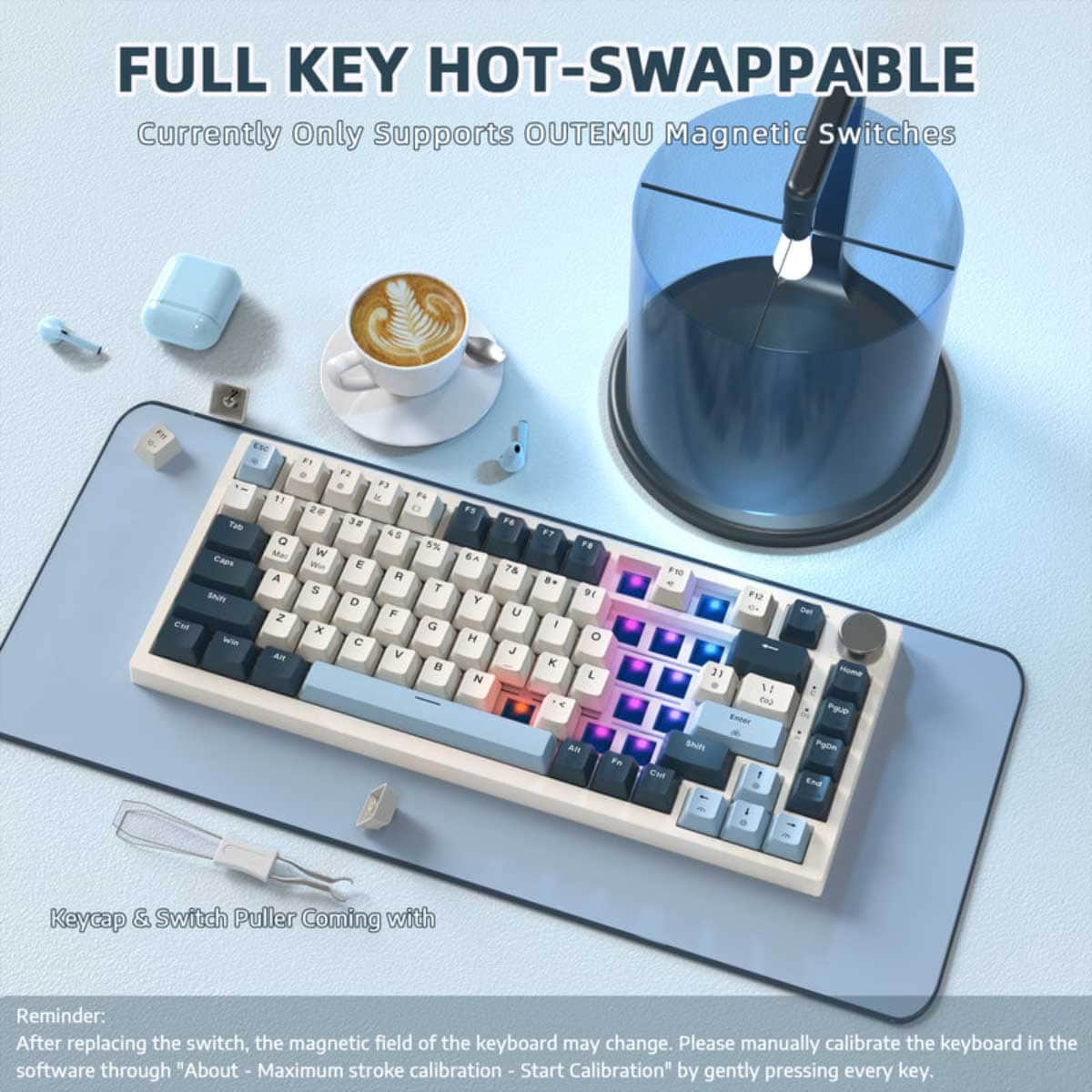 Attack Shark Blueberry K85 Magnetic Switch Rapid Trigger Gaming Keyboard