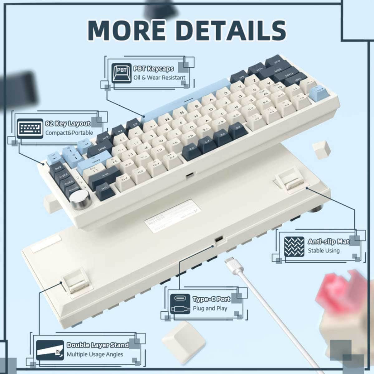 Attack Shark Blueberry K85 Magnetic Switch Rapid Trigger Gaming Keyboard