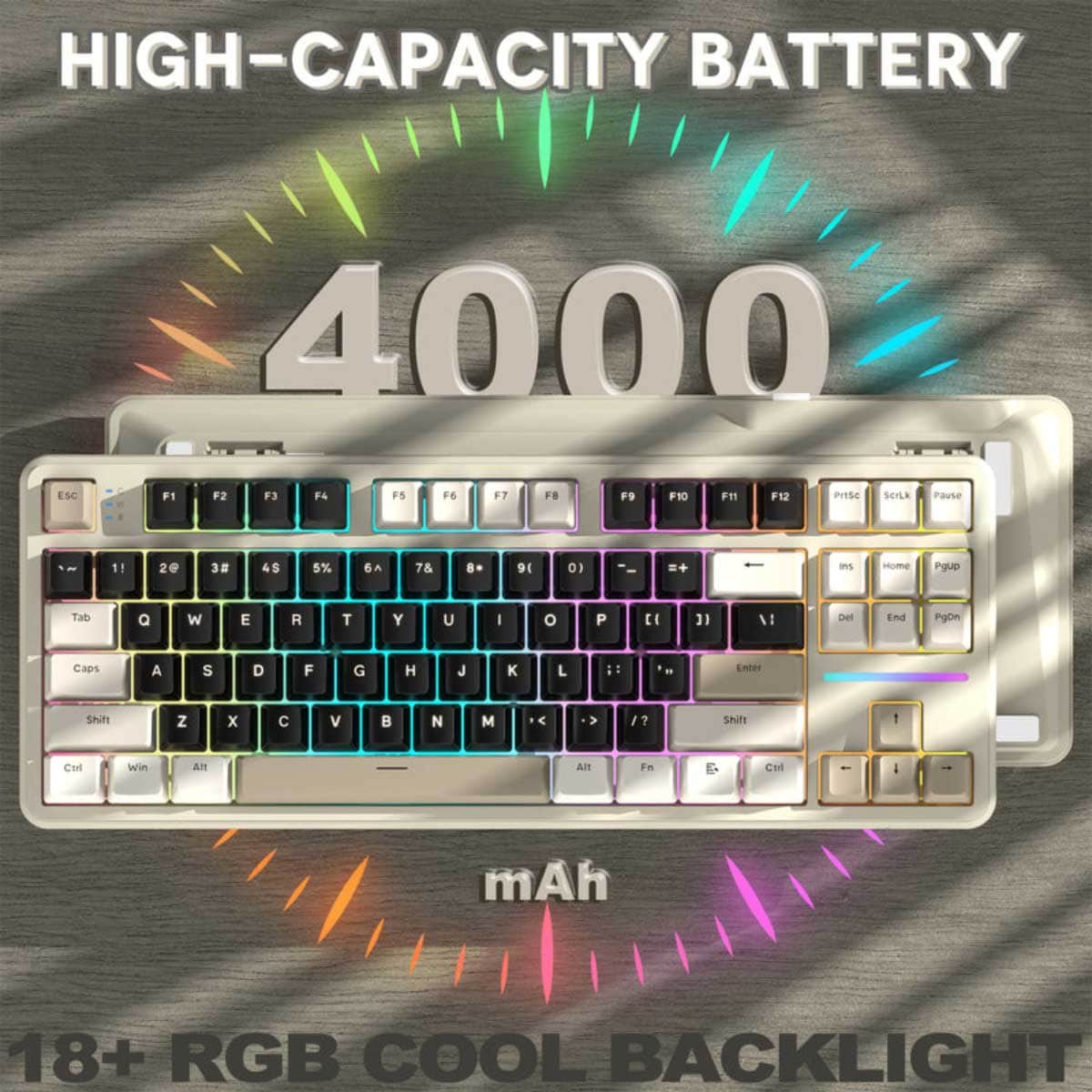 اتاك شارك X87 80% كيبورد ألعاب ميكانيكي لاسلكي ثلاثي الأوضاع