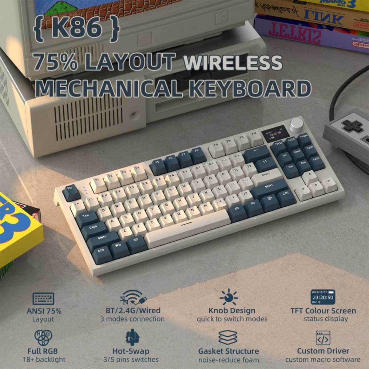 اتاك شارك K86 كيبورد ألعاب ميكانيكي لاسلكي