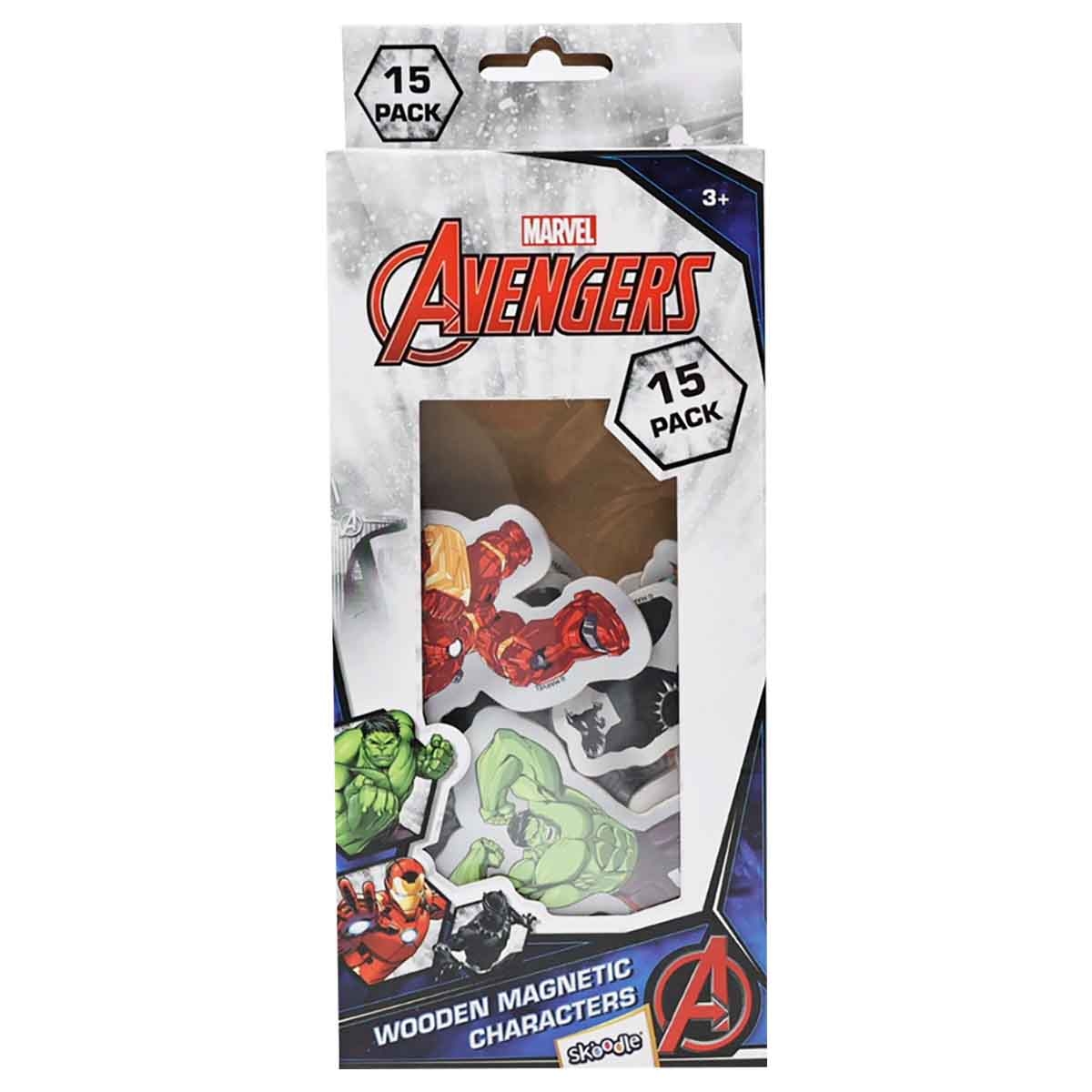 مارفل أفنجرز مجموعة شخصيات مغناطيسية خشبية مكونة من 15 قطعة، للجنسين، للأعمار من 3 إلى 4 سنوات