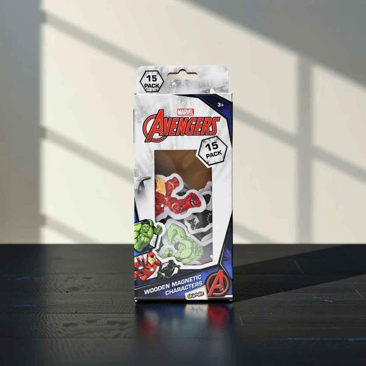 مارفل أفنجرز مجموعة شخصيات مغناطيسية خشبية مكونة من 15 قطعة، للجنسين، للأعمار من 3 إلى 4 سنوات