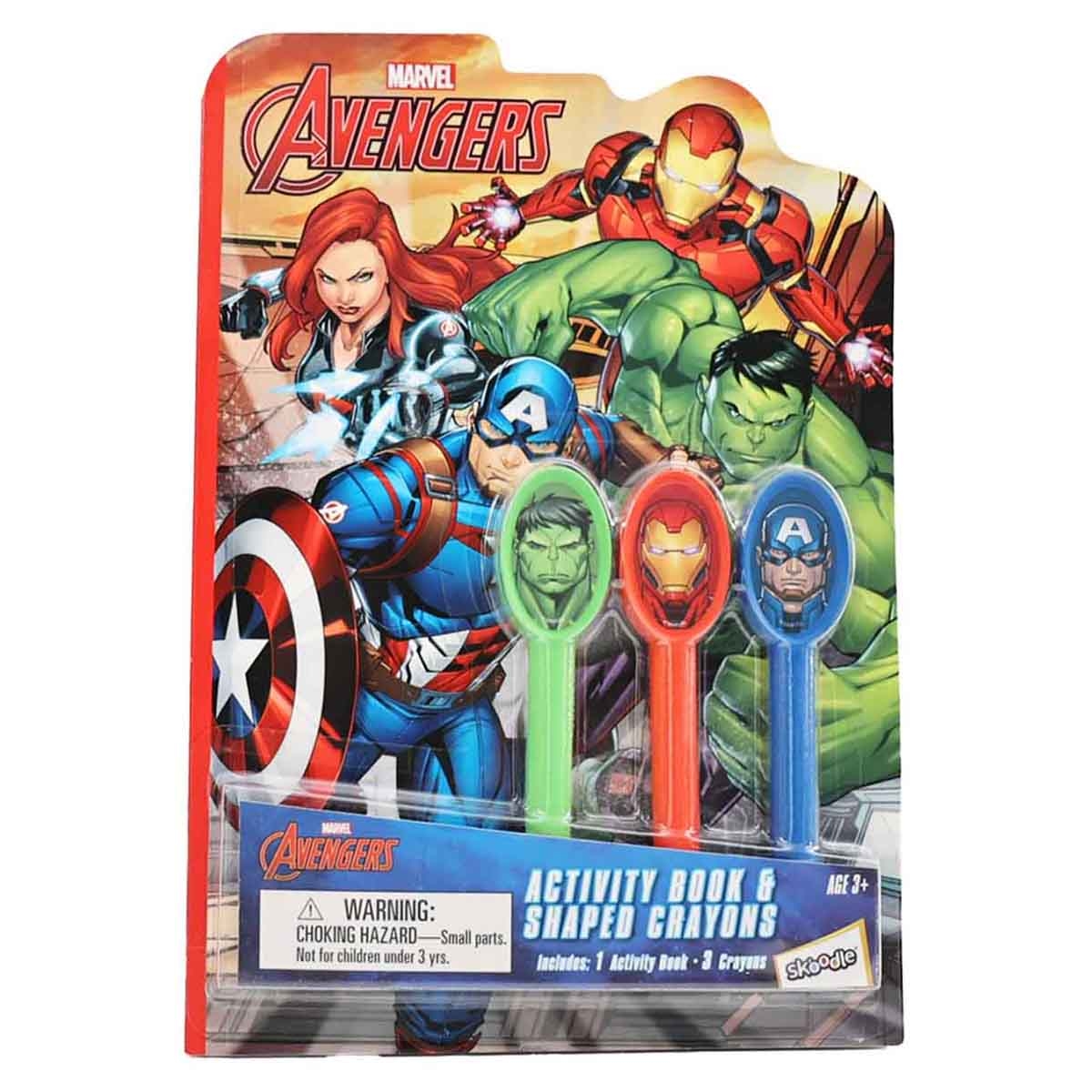 مارفل أفنجرز كتاب أنشطة مع أقلام تلوين بأشكال مميزة، للجنسين، للأعمار من 3 إلى 4 سنوات