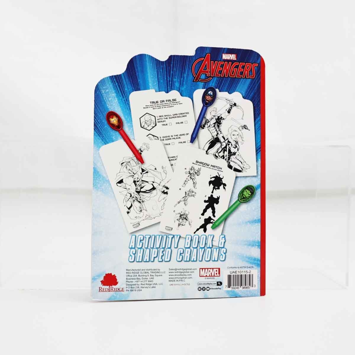 مارفل أفنجرز كتاب أنشطة مع أقلام تلوين بأشكال مميزة، للجنسين، للأعمار من 3 إلى 4 سنوات